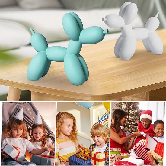 Dreamlight Moderne sculptuur decoratieve figuur ballon hond POP art van kunststeen meerkleurig 22x18 cm