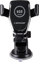 Dunlop Telefoonhouder met Draadloos Opladen - 10W - Qi-Technologie - Zwart