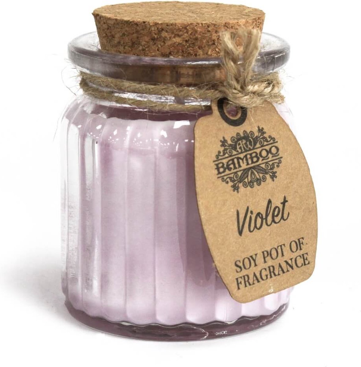 Glazen Potje met Soja Geurkaars Viooltjes - Ø 5,5 x 7 cm - ± 20 branduren