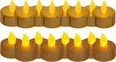 Feeric lights and christmas LED theelichtjes/waxinelichtjes - 16x -goud