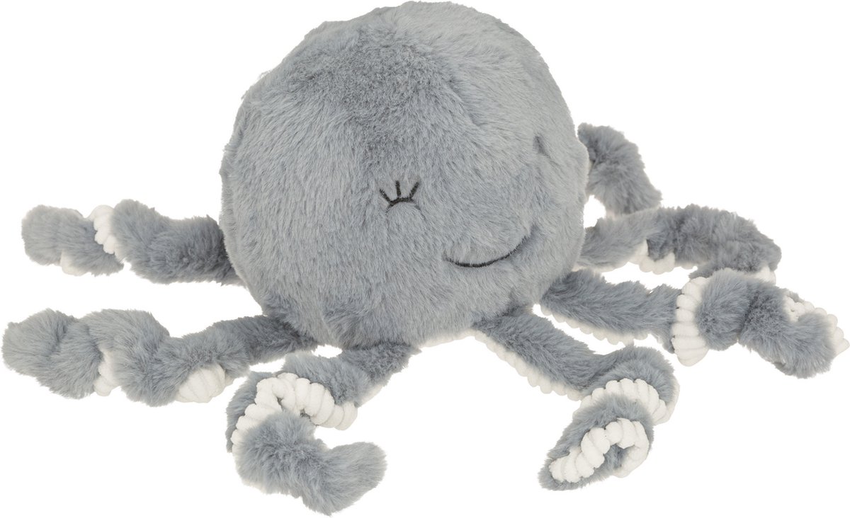 Atmosphera Octopus/inktvis knuffel van zachte pluche - grijs/wit - 22 cm - Super sweet