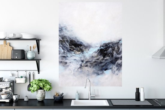 Stickers muraux - Film adhésif - Zwart - Wit - Peinture - Abstrait - 90 x 120 cm - Film adhésif - Stickers muraux chambre enfant - Papier peint autocollant - Film adhésif