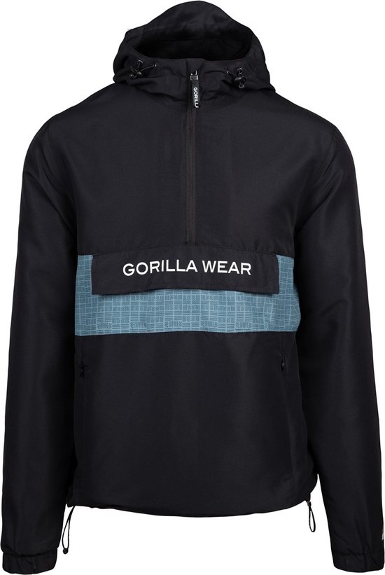 Gorilla Wear Bolton Windbreaker - Unisex Anorak - Zwart - XS
