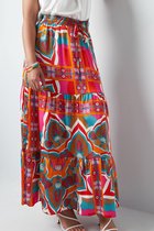 Maxi Rok - Happy Print - Multi - Maat L