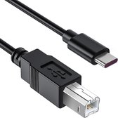 Câble USB-C vers USB-B - Câble Midi - Câble d'imprimante USB-C - 1,8 mètre Convient pour Samsung, Huawei, iPad Pro, MacBook, contrôleur Midi, clavier, Audio, clavier, enregistrement