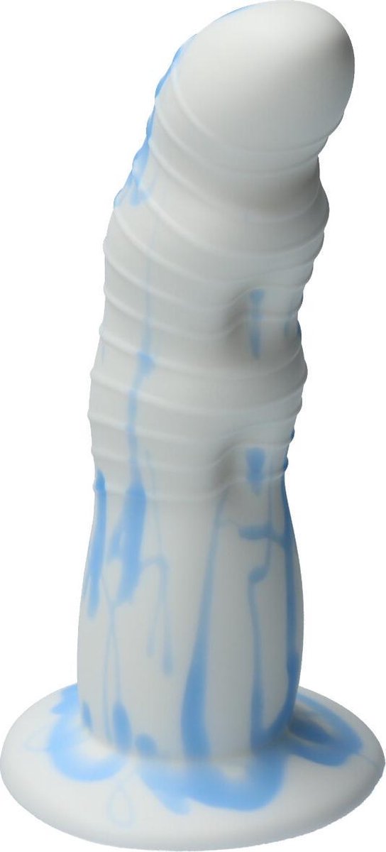 Goedkoopste Ylva & Dite - Rhea - Siliconen Dildo met zuignap - Made in Holland - Wit / Licht Blauw