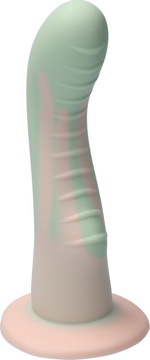 Goedkoopste Ylva & Dite - Kajsa - Siliconen G-spot / Prostaat dildo - Made in Holland - Pastel Groen / Oranje