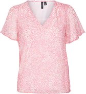Vero Moda T-shirt Vmsmilla Ss V-neck Top Wvn Ga 10290129 Parfait Pink/lea Dames Maat - XS