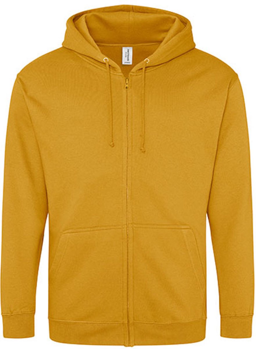 Vegan Hoodie met ritssluiting en capuchon Mustard