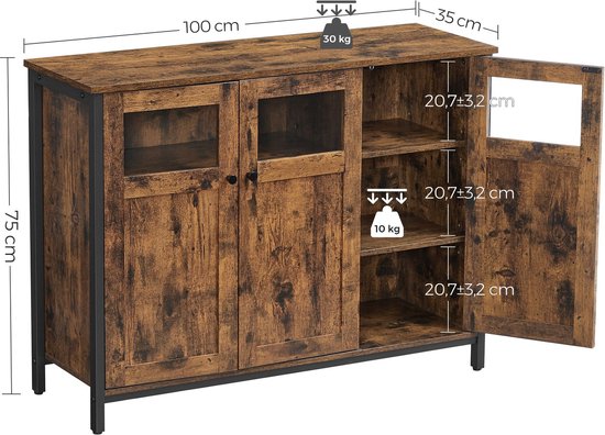 Modern dressoir keukenkast met 3 laden en 4 deuren