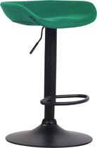 Tabouret de bar Lea - Vert - Design moderne - Coque d'assise en Feutres - Zwart - Pour Cuisine et bar - Repose-pieds - Assise rembourrée