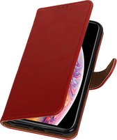 Zakelijke Book Case Telefoonhoesje Geschikt voor de Sony Xperia XZ - Portemonnee Hoesje - Pasjeshouder Wallet Case - Rood