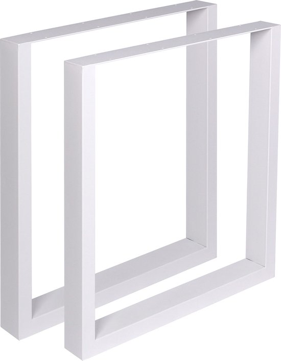 Luxe tafelpoten - 2 stuks - Vierkant - Metaal - Meubelpoot - Tafelpoot - Tafelpoot wit - 80cm