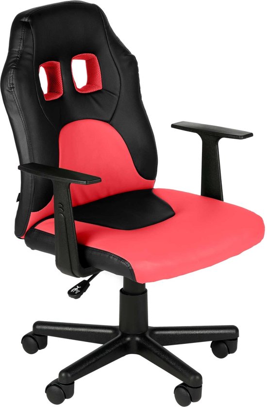 Chaise de bureau enfants - Cuir artificiel - Rouge - Sur roulettes - Chaise  de bureau... | bol