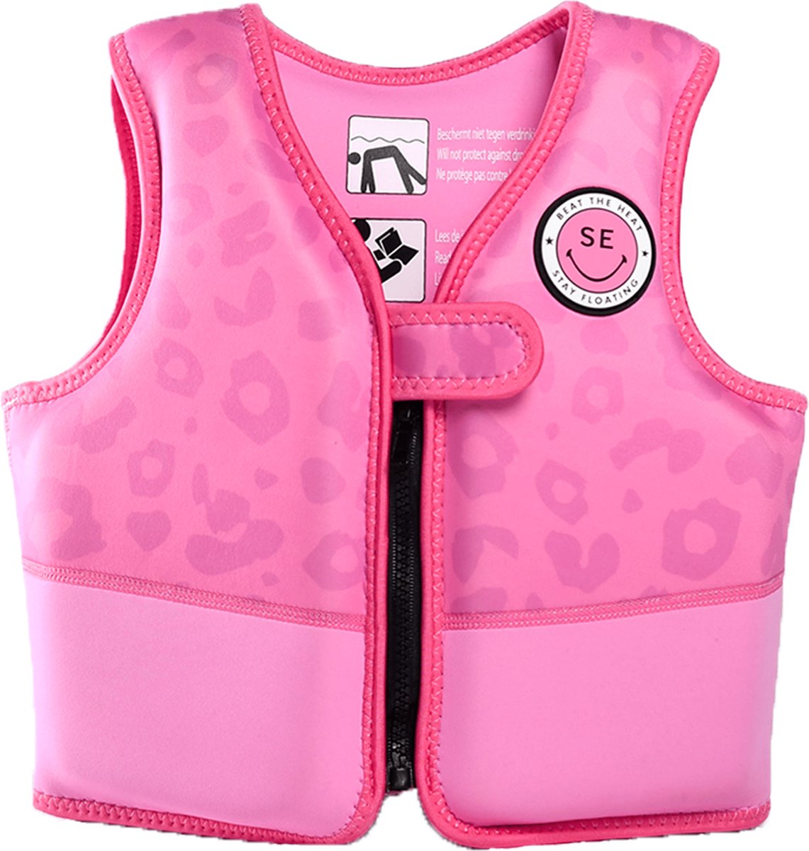 Swim Essentials Zwemvest Kind - Roze Panterprint - 18-30 kg - 4-6 jaar