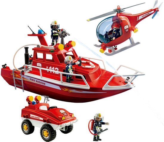 Playmobil - Bateau de sauvetage avec pompe à incendie