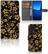 Telefoonhoesje Xiaomi 13 Lite Bookcase Cadeau voor Oma Gouden Bloemen