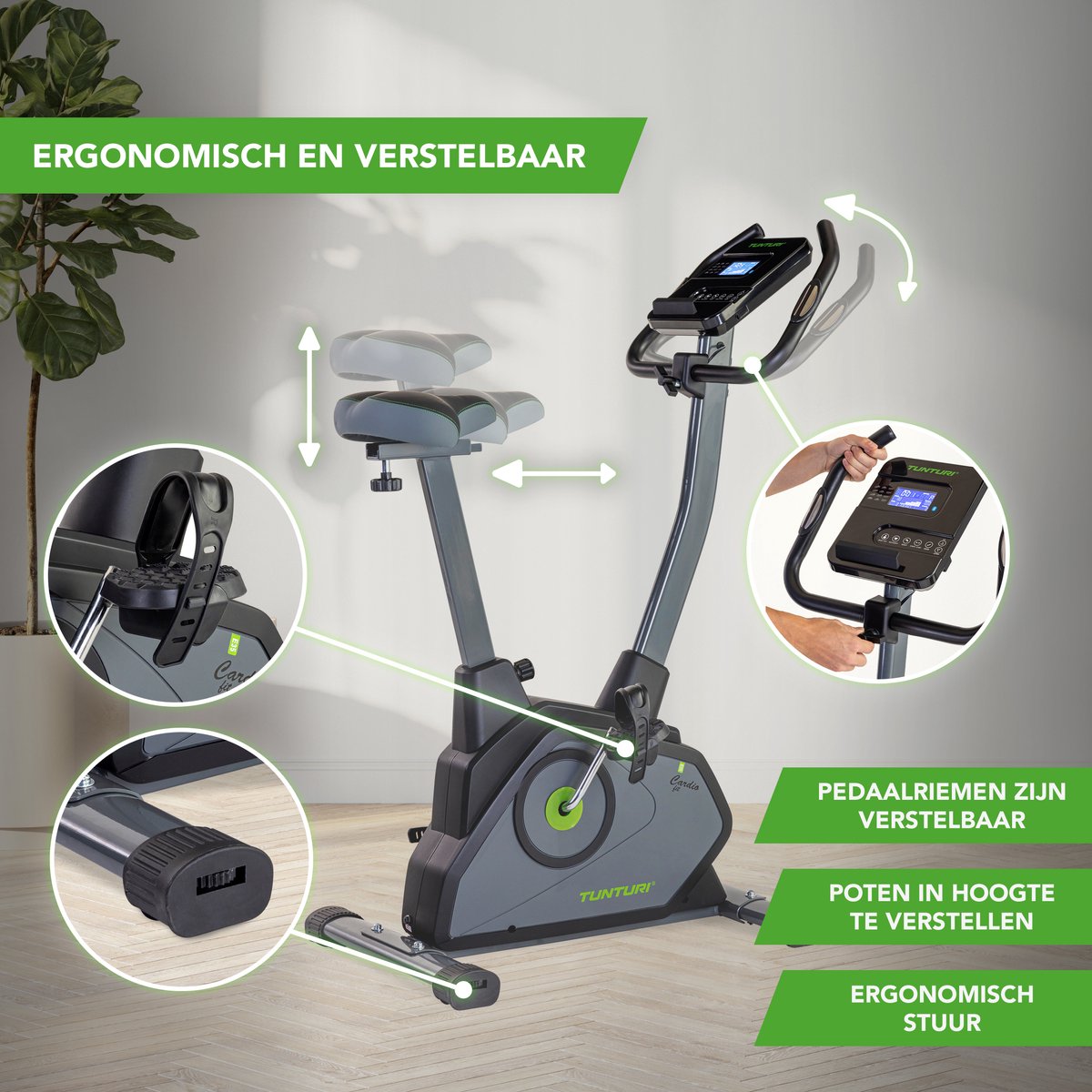 Tunturi Cardio Fit E35 Hometrainer - Ergometer - Bluetooth - fitnessfiets  met 12... | bol.com