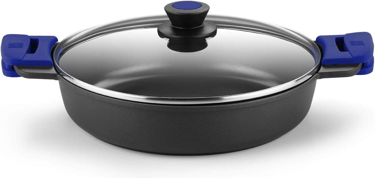 Advanced Gegoten aluminium kookpan met anti-aanbaklaag, super versterkt voor uitstekende prestaties en hoge kras- en slijtvastheid, geschikt voor inductie, 24 cm