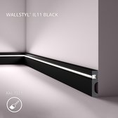 Plint NMC IL11 BLACK WALLSTYL Noel Marquet Sierlijst Lijstwerk Indirecte verlichting modern design zwart 2 m