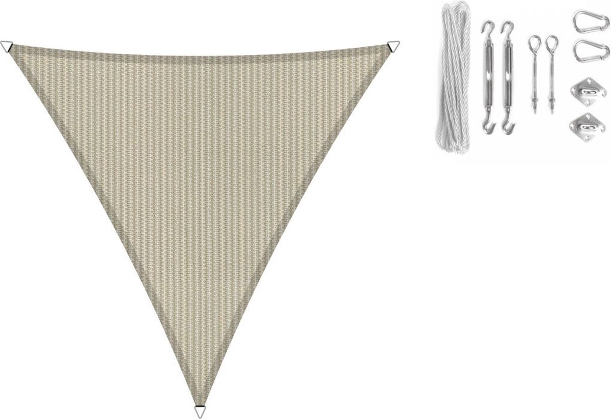 Shadow Comfort driehoek 3,6x3,6x3,6m Sahara Sand met Bevestigingsset
