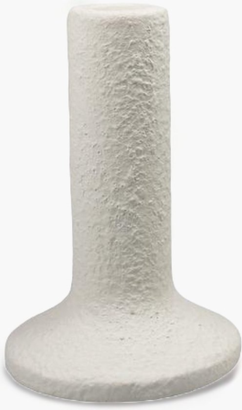 Bougeoir Leeff celeste blanc grand - ciment - Ø 8,6 centimètres x 13 centimètres