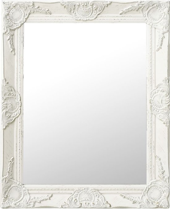 Miroir mural style baroque 50x60 cm blanc | bol