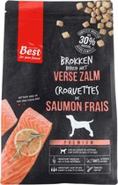 Bol.com Best For Your Friend hondenbrokken- verse zalm - tarwevrij - glutenvrij - 3 zakken à 1.5 kg aanbieding