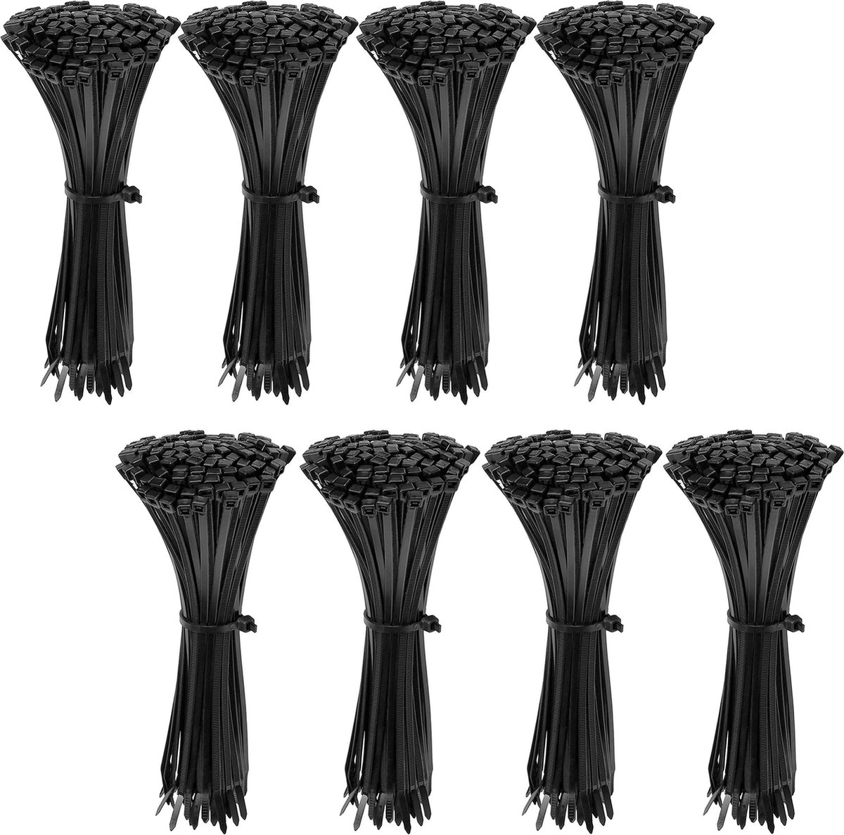 Polyamide kabelbinders, tie rips, zwarte kabelbinders, 300x4,8 mm / 800 stuks