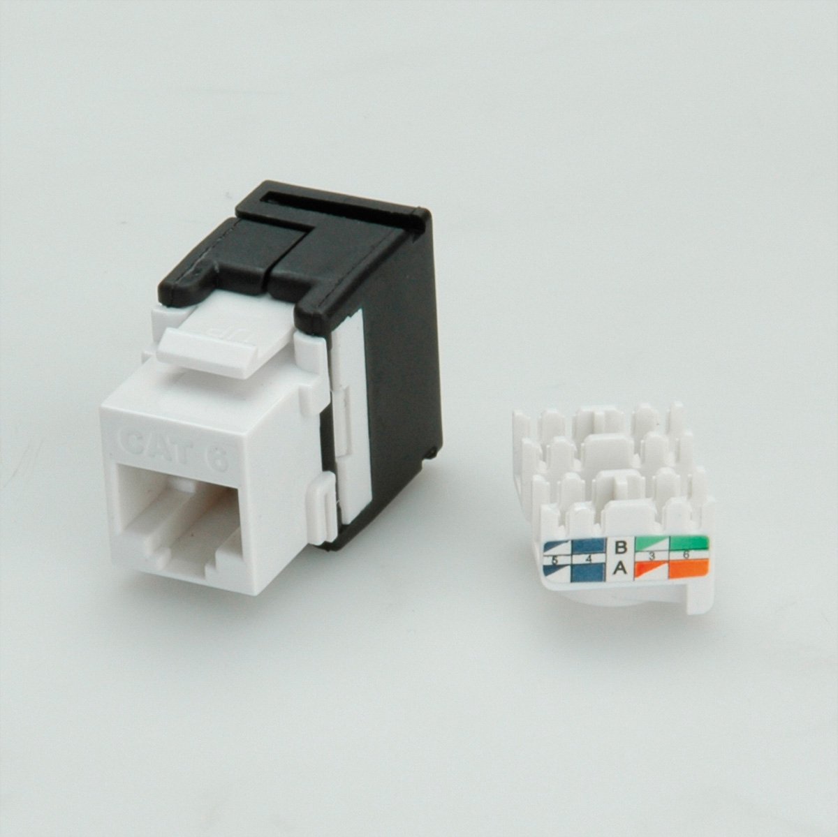 VALUE Cat.6 (klasse E) Keystone onafgeschermd, zonder gereedschap, wit