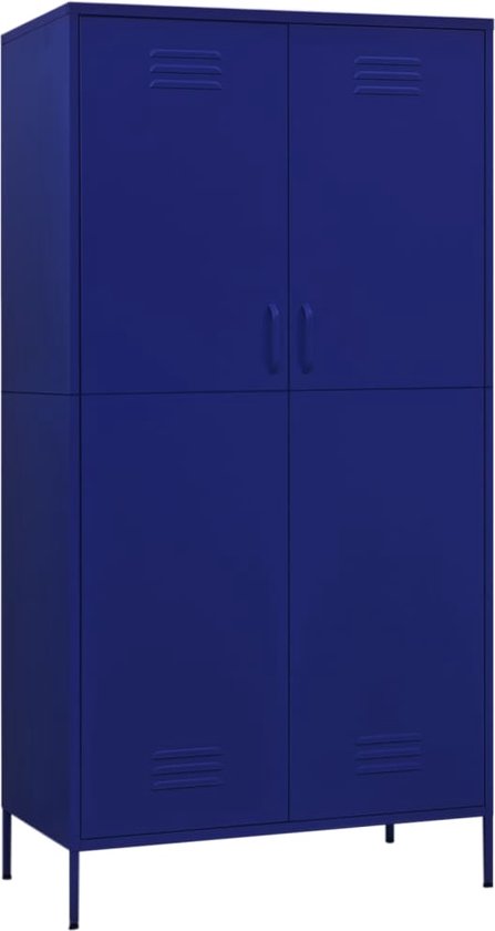 vidaXL-Kledingkast-90x50x180-cm-staal-marineblauw