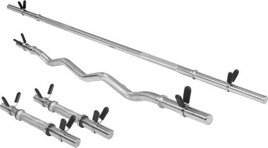 Gorilla Sports Set Barbells - Halters - Dumbellstangen - Veersluiting 30 mm