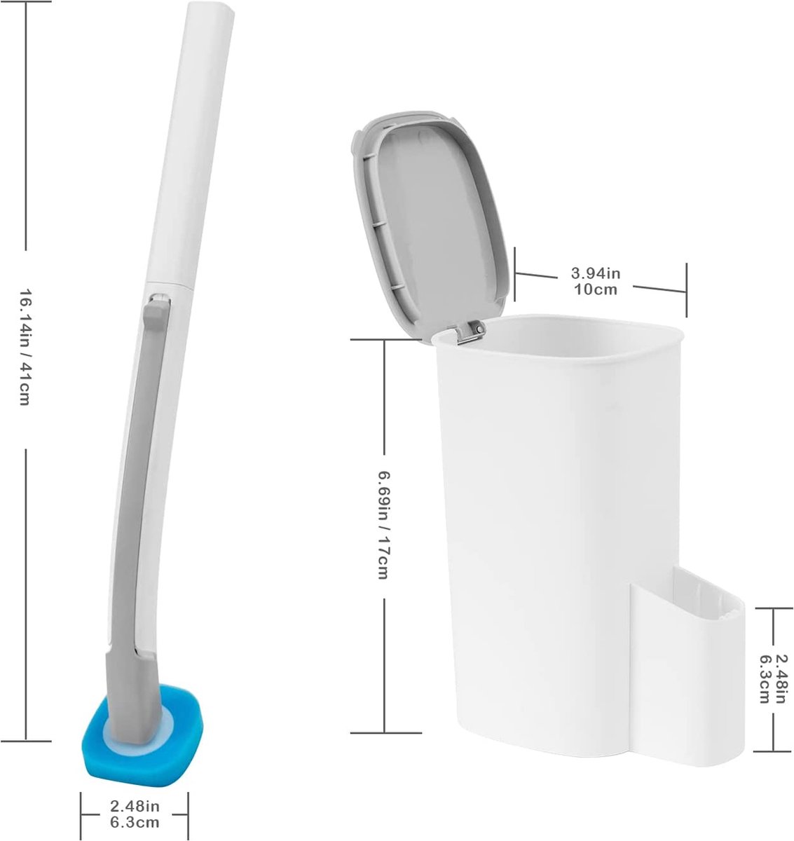 Wegwerp toiletborstel met reiniger voor het reinig