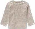 Beige longsleeve met ronde hals en drukknoopjes, Noppies logo.