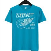 A Vintage Motorcycle Addict Est 2003 | Retro Verjaardag Motor Cadeau Shirt - T-Shirt - Unisex - Aqua - Maat 3XL