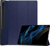 Samsung Galaxy Tab S9 Ultra Cover Luxe Case Book Case With Cutout S Pen - Samsung Galaxy Tab S9 Ultra Cover 14,6 pouces - Blauw Foncé