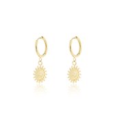 OOZOO Jewellery - Goudkleurige oorringen met een zon bedeltje - SE-3049