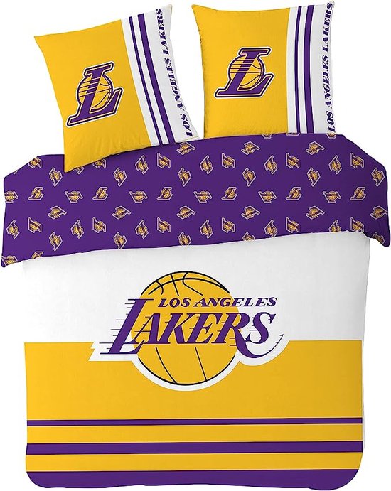 Los Angeles Lakers dekbedovertrek, 220 x 240 cm, 2 kussenslopen, 63 x 63  cm, 100%... | bol.com
