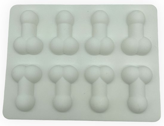 Kinky Pleasure Penis Vorm Ijs Klontjes Maker Wit Bakken en Vriezen 17x14cm