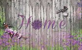 Home Flowers Birds Wood Purple Photo Wallcovering