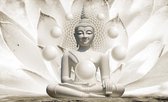 Buddha Zen Spheres Flower 3D Photo Wallcovering