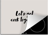 KitchenYeah® Inductie beschermer 65x52 cm - Quotes - Let's get cook together - Spreuken - Koken - Koppel - Kookplaataccessoires - Afdekplaat voor kookplaat - Inductiebeschermer - Inductiemat - Inductieplaat mat