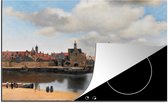 KitchenYeah® Inductie beschermer 76x51.5 cm - Vermeer - Stad - Oude meesters - Kunst - Kookplaataccessoires - Afdekplaat voor kookplaat - Inductiebeschermer - Inductiemat - Inductieplaat mat