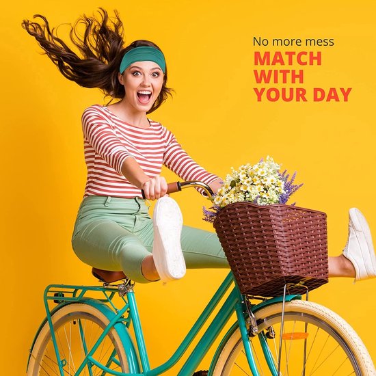 BOTC Bandeau - 6 Pièces Bandeaux pour Femmes - Bandeaux Boho - Bandeaux cheuveux Rétro Larges - pour Yoga et Entraînement - Élastique - 6 Motif Rétro