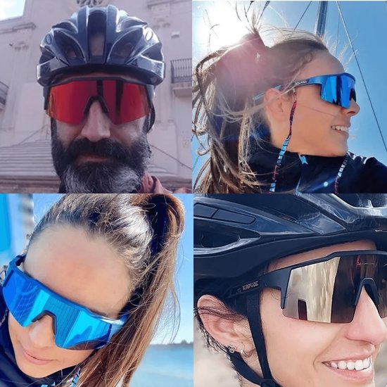 KAPVOE Sport Zonnebril - COMPLETE SET - 4 GLAZEN - Fietsbril - Sportbril - Mountainbike - Wielren - Ski - Wintersport - Sneeuw - Polariserend - UV 400 - Nachtbril - Frame voor Zonnebril op Sterkte - Hoesje -Brillenkoker - Dames Heren -WIT van Merkloos — afbeelding 5