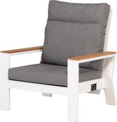 Chaise de jardin ajustable Exotan Outdoor - Aluminium - Wit - 93x82x84