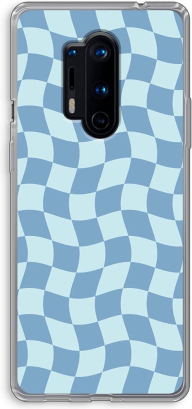 Case Company® - Coque OnePlus 8 Pro - Grid Blauw - Coque souple pour téléphone - Protection sur tous les côtés et bord de l'écran