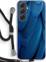 Case Company® - Hoesje met koord geschikt voor Samsung Galaxy A54 hoesje met Koord - Pauw - Telefoonhoesje met Zwart Koord - Bescherming aan alle Kanten en Over de Schermrand
