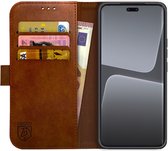 Rosso Element Book Case Wallet Hoesje Geschikt voor Xiaomi 13 Lite | Portemonnee | 3 Pasjes | Magneetsluiting | Stand Functie | Bruin