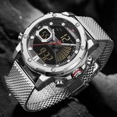 Top Luxe Naviforce Nieuwe Militaire Mannen Horloge Led Digitale Sport Horloge Quartz Krachtige Horloge Mannelijke Relogio Masculino 2023 Zilver